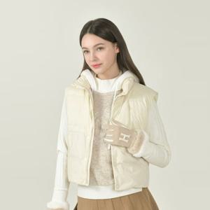 [헤지스골프]아이보리 여성 중량 코듀로이 다운 베스트(HWJU5D753I1)