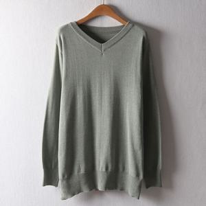 나야홍 / 아이우먼 무지브이넥홀가니트 EBD005M510 빅사이즈