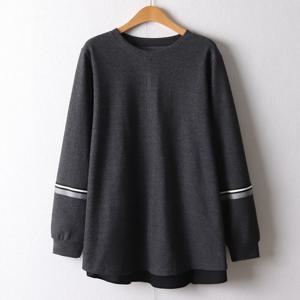 나야홍 / 아이우먼 언발소매테잎티셔츠 MNF848M510 빅사이즈