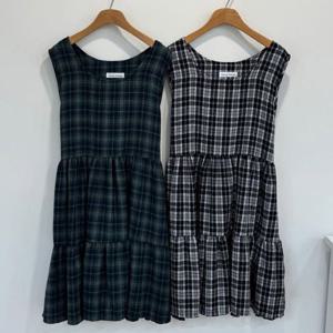 나야홍 / 빅사이즈원피스 V668L511 라운드체크나시원피스 YP