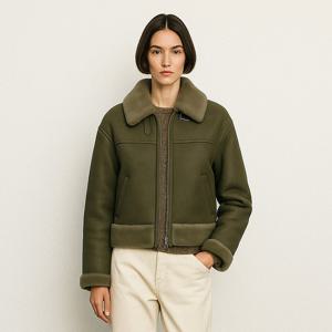 시그니처 크랙 레더 양모 시어링 리얼 무스탕_SOJK251106