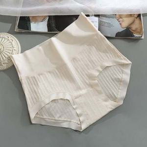 여성 하이웨이스트 뱃살 커버 배색 스판 면 팬티