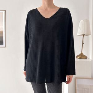 나야홍 / 아이우먼 플리브이넥루즈긴팔티 LDQ200M510 빅사이즈