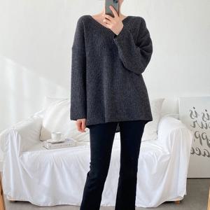 나야홍 / 아이우먼 골지브이넥기모티셔츠 LDG081M510 빅사이즈