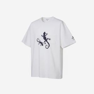 엔지니어드가먼츠 프린트 크로스 크루넥 반소매 티셔츠 - 화이트 게코  QT260NP164