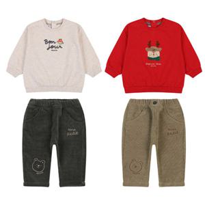 [압소바] (백일 돌 조카선물) (유아외출복) 몽베 티셔츠 + 팬츠 2종세트 (A2723304PS2)