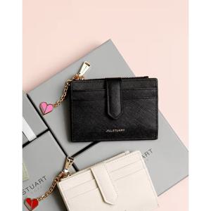 [질스튜어트][LILY] 블랙 쁘띠 참장식 소가죽 카드지갑 JAWA6E411BK