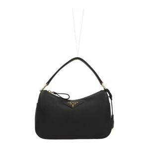 프라다 블랙 가죽 로고 플라크 토트백 1BC277VONO 2DKVF0632