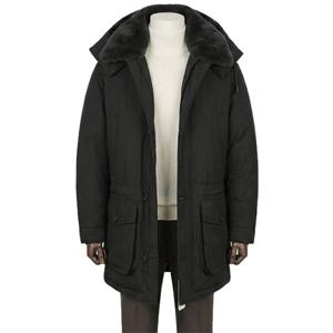 [지이크]F/W 블랙 무스탕퍼 카라 구스다운 점퍼 PHD6510L