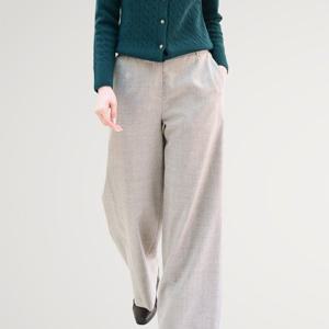 [비꼴리끄(여성)]울 뒷밴딩 세미 와이드 팬츠 B254WS1060