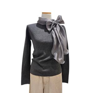 [에이비에프지]리본배색 라운드넥 니트 AGNA1HW48B