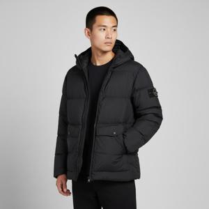 스톤아일랜드5F 4100011 S0A23 V0029 크링클랩스 와펜 후드 패딩 자켓 블랙