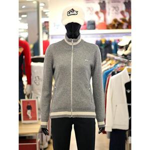 루이까스텔 세이브존03 여성 골프 가을 겨울 배색 라인 방풍 풀집업 울 니트 AG7LDSW001A