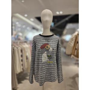 [레코브]도그 나염 스트라이프 티셔츠(LC31F1LT504X)