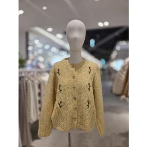 [레코브]울혼방 꽃자수 니트가디건(LC31F1KC501X)