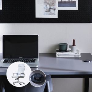 레이디가구 틸튼 USB 책상 800+화이트 의자포함 세트