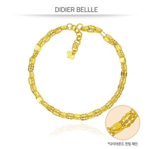 디디에벨라 한돈 순금 나비 두줄 체인 팔찌 3.75g