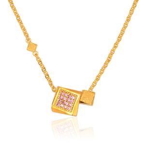 순금 목걸이 18.75g 24K [큐빅 사각콤비]