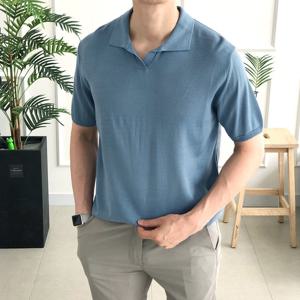 더제이엘 / 11컬러 무지 니트 카라 여름 반팔 티셔츠