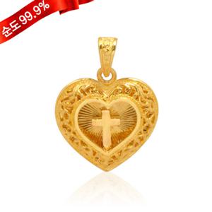 여자 순금 펜던트 7.5g 24K [하트십자가]