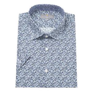 [카운테스마라셔츠][양말증정][반소매]슬림핏 네이비 기하학적패턴 CDHT2C2261N0