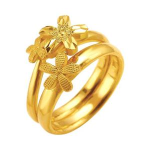 [한국금다이아몬드] 여자 순금 반지 꽃 24K 11.25g 쌍가락지 쌍지 애끼