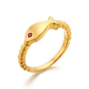 [한국금다이아몬드] 여자 순금 반지 밀그레인 물고기 24K 3.75g 애끼 검지