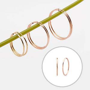 [더스톤즈] 14K 볼드 파이프 링귀걸이_20mm