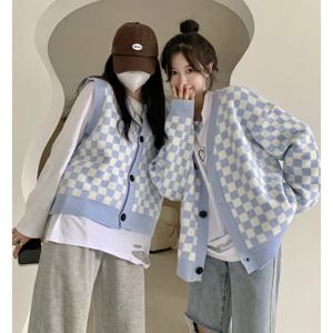 [드레스허그]비다 체크패턴 조끼 앤 가디건