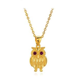 [한국금다이아몬드] 여자 순금 목걸이 체크 부엉이 24K 11.25g 18K장식