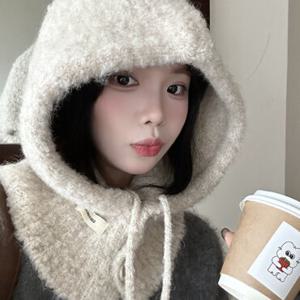 어나더뷰 부클 버튼 울 바라클라바 후드 목도리 머플러 2297