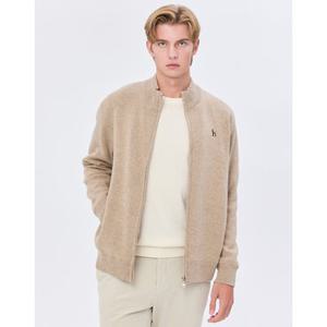 헤지스 남성 24FW 스테디셀러 베이지 짜임 울혼방 집업니트 WHSW4D321I2