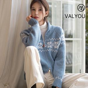 [캔마트] [벨유] 스노우 노르딕 니트 집업