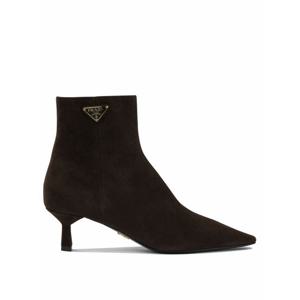 [PRADA] 라프리마 여성 로고 레더 앵클 부츠 30 mm 1T217O 008F0003 F 055 Brown /3