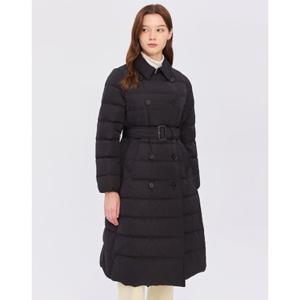헤지스 여성 24FW 가격인하스테디셀러덕다운 블랙 트렌치형 벨티드 롱 중량다운 점퍼 WSJU4D922BK