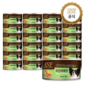 ANF 캔 강아지 습식캔 간식 치킨야채 95g 24개