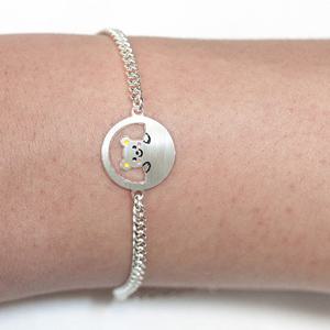 르클레보 곰돌이2 미아방지 실버팔찌 SB9382