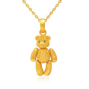 여자 순금 목걸이 22.5g [반짝이 곰돌이]