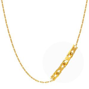 [한국금다이아몬드] 여자 순금 목걸이 체인 사각 클립 24K 3.75g 18K장식