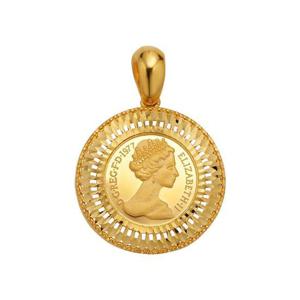 [한국금다이아몬드] 여자 순금 펜던트 컷팅 엘리자베스 코인 24K 7.5g