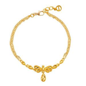 [한국금다이아몬드] 여자 순금 팔찌 눈꽃 컷팅 벌 볼 24K 3.75g 18K장식