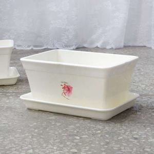 화이트 화분 받침세트 직사각 대 텃밭 플라스틱화분