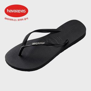 [공식] 하바이아나스 쪼리 슬림 로고 메탈릭 플립플랍 Black