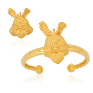 순금 돌반지 돌팔찌 세트 15g 24K [왕관 토끼띠]