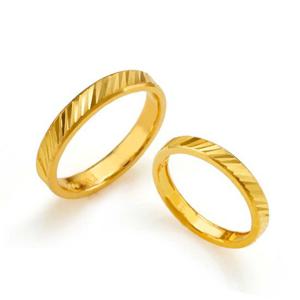 [한국금다이아몬드] 여자 남자 순금 반지 슬림 사선 컷팅 24K 9.375g