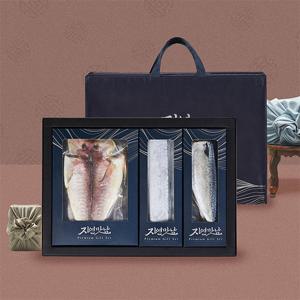 [물맛남] 특선 5호 옥돔/갈치 선물세트(옥돔3미700g/갈치2미650g/고등어3미540g/인케이스/부직포
