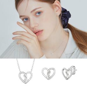 [제이에스티나] ETER HEART 목걸이+귀걸이 세트 (SET-J0-1024)