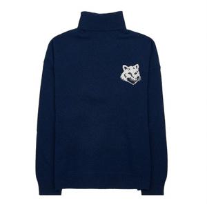 [메종 키츠네] 폭스헤드 인타르시아 콤포트 하이넥 점 LM00820KT