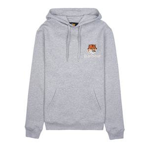 [바버 X 메종 키츠네] 폭스헤드 패치 후드티셔츠 MOL0569 GY52