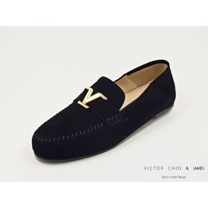 (VICTOR CHOI & james) W22P501 스웨이드 수제콜프 로퍼 블랙